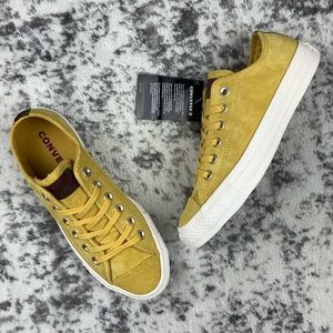 NIB Converse CTAS Ox mustard suede women’s sneaker